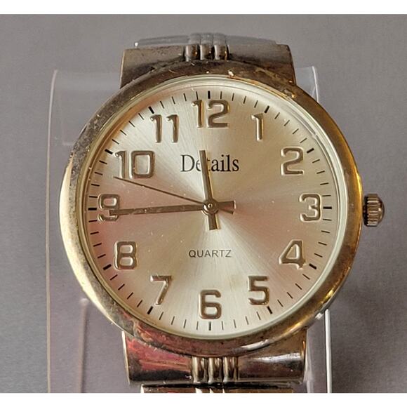 Details Mens Quartz Watch Silver Dial Expansion Band Stainless Steel Back Tested - Picture 9 of 15